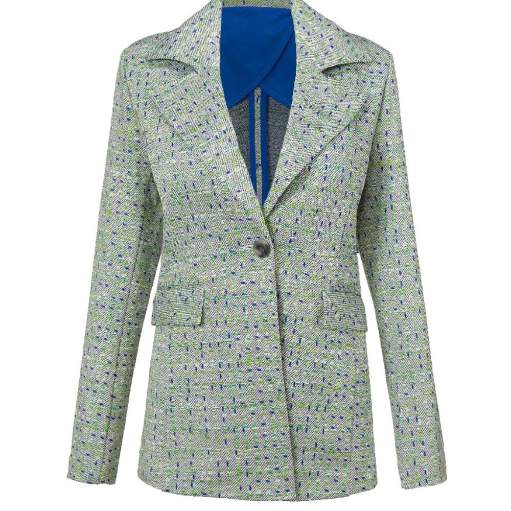 Cabi Green Tweed Presentation Blazer_NWOT_Size M
